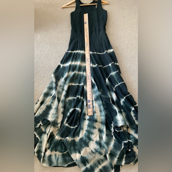 Solitaire Tie Dye Maxi Green Black Tank Dress Festival Brunch Nantucket - Picture 6 of 10